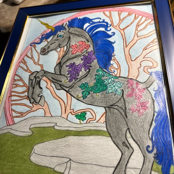 8x10 glass frame of “black beauty “ fairy tale show unicorn - Picture 4 of 8